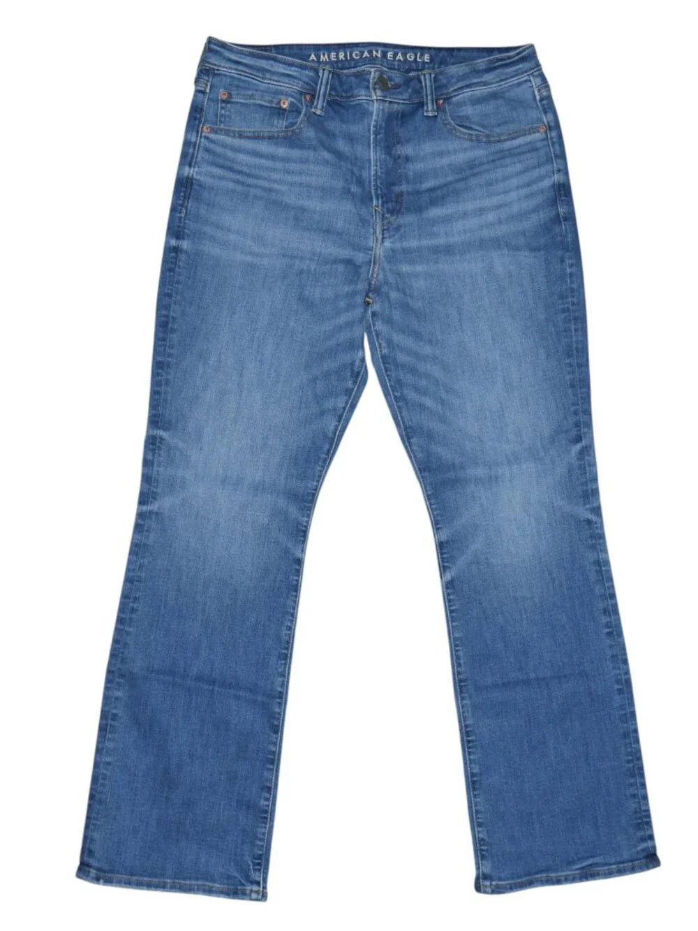 American Eagle Mens Slim Bootcut Jeans Size 34x30 AirFlex+Stretch Denim Med Wash